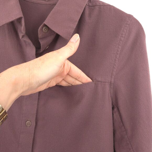 Lululemon Full Day Ahead button down shirt Size 4 long sleeve cotton flannel - Picture 7 of 8